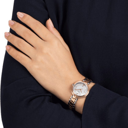 Tissot T Lady Flamingo Mother of Pearl White Dial Two Tone Steel Strap Watch For Women - T094.210.22.111.00