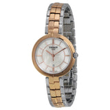 Tissot T Lady Flamingo Mother of Pearl White Dial Two Tone Steel Strap Watch For Women - T094.210.22.111.00
