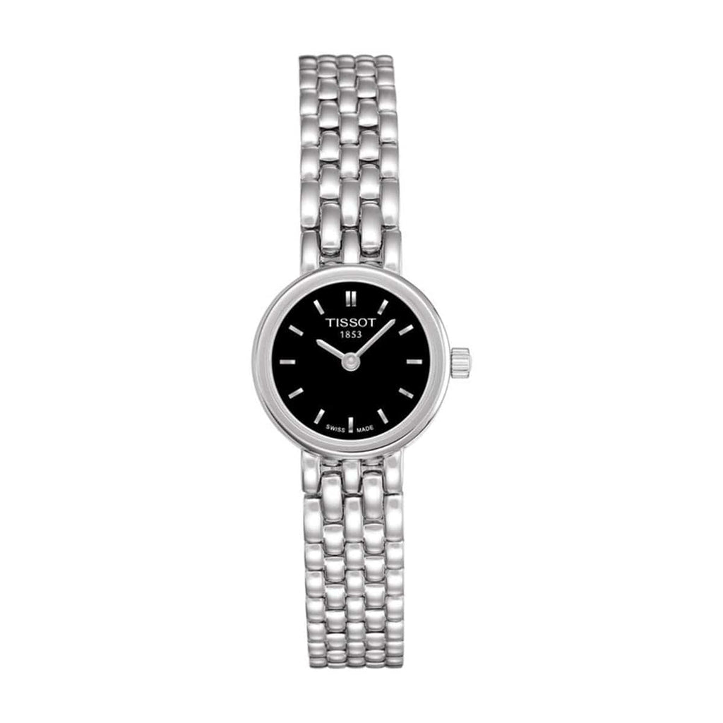 Tissot T Lady Lovely Black Dial Silver Steel Strap Watch For Women - T058.009.11.051.00