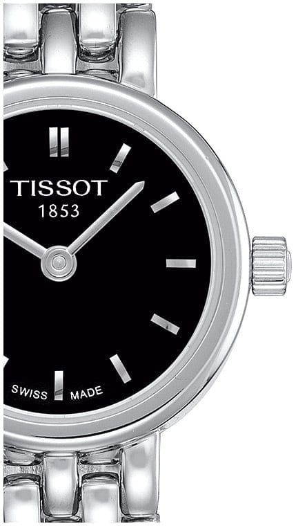 Tissot T Lady Lovely Black Dial Silver Steel Strap Watch For Women - T058.009.11.051.00