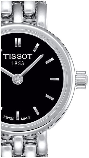 Tissot T Lady Lovely Black Dial Silver Steel Strap Watch For Women - T058.009.11.051.00