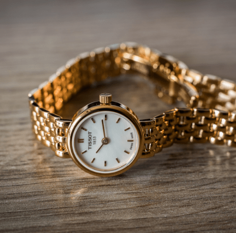 Tissot T Lady Lovely Mother of Pearl Dial Rose Gold Steel Strap Watch For Women - T058.009.33.111.00