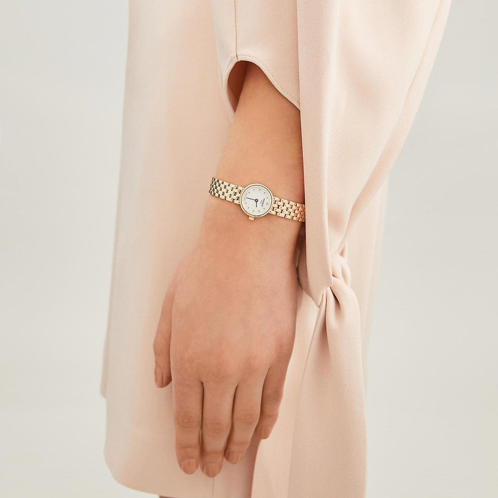 Tissot T Lady Lovely Mother of Pearl Dial Rose Gold Steel Strap Watch For Women - T058.009.33.111.00