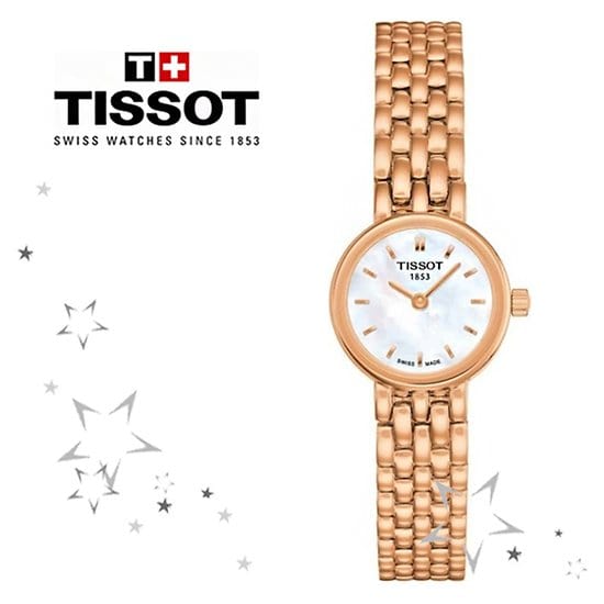 Tissot T Lady Lovely Mother of Pearl Dial Rose Gold Steel Strap Watch For Women - T058.009.33.111.00