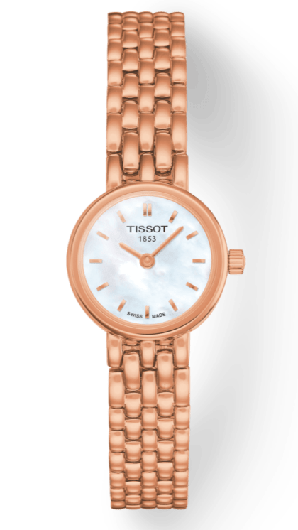 Tissot T Lady Lovely Mother of Pearl Dial Rose Gold Steel Strap Watch For Women - T058.009.33.111.00