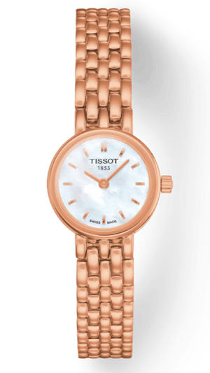 Tissot T Lady Lovely Mother of Pearl Dial Rose Gold Steel Strap Watch For Women - T058.009.33.111.00