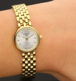 Tissot T Lady Lovely Silver Dial Gold Steel Strap Watch For Women - T058.009.33.031.00