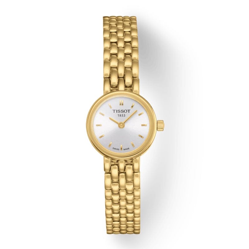 Tissot T Lady Lovely Silver Dial Gold Steel Strap Watch For Women - T058.009.33.031.00