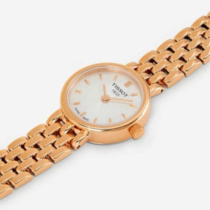 Tissot T Lady Lovely Silver Dial Rose Gold Steel Strap Watch For Women - T058.009.33.031.01
