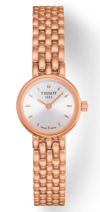 Tissot T Lady Lovely Silver Dial Rose Gold Steel Strap Watch For Women - T058.009.33.031.01