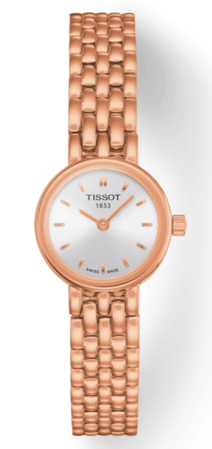 Tissot T Lady Lovely Silver Dial Rose Gold Steel Strap Watch For Women - T058.009.33.031.01