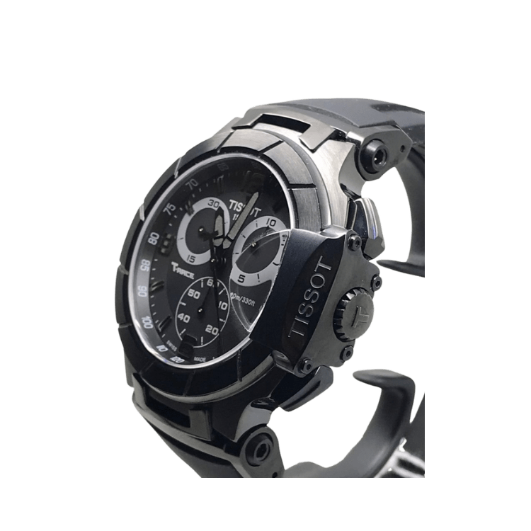 Tissot T Race Chronograph Black Dial Black Rubber Strap Watch for Men - T048.417.37.057.00