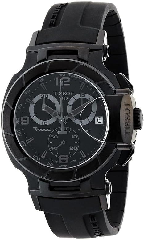 Tissot T Race Chronograph Black Dial Black Rubber Strap Watch for Men - T048.417.37.057.00