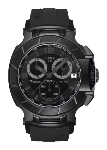 Tissot T Race Chronograph Black Dial Black Rubber Strap Watch for Men - T048.417.37.057.00