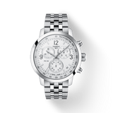 Tissot T Sport PRC 200 Chronograph White Dial Silver Steel Strap Watch For Men - T114.417.11.037.00