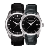 Tissot T Trend Couturier Black Dial Black Leather Strap Watch For Women - T035.210.16.051.00