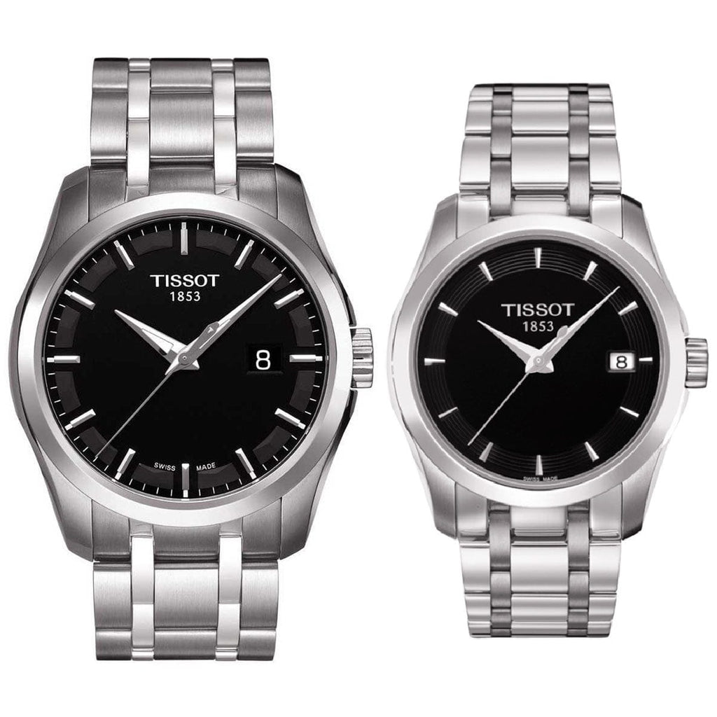 Tissot T Trend Couturier Lady Black Dial Silver Steel Strap Watch For Women - T035.210.11.051.00