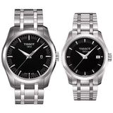 Tissot T Trend Couturier Lady Black Dial Silver Steel Strap Watch For Women - T035.210.11.051.00