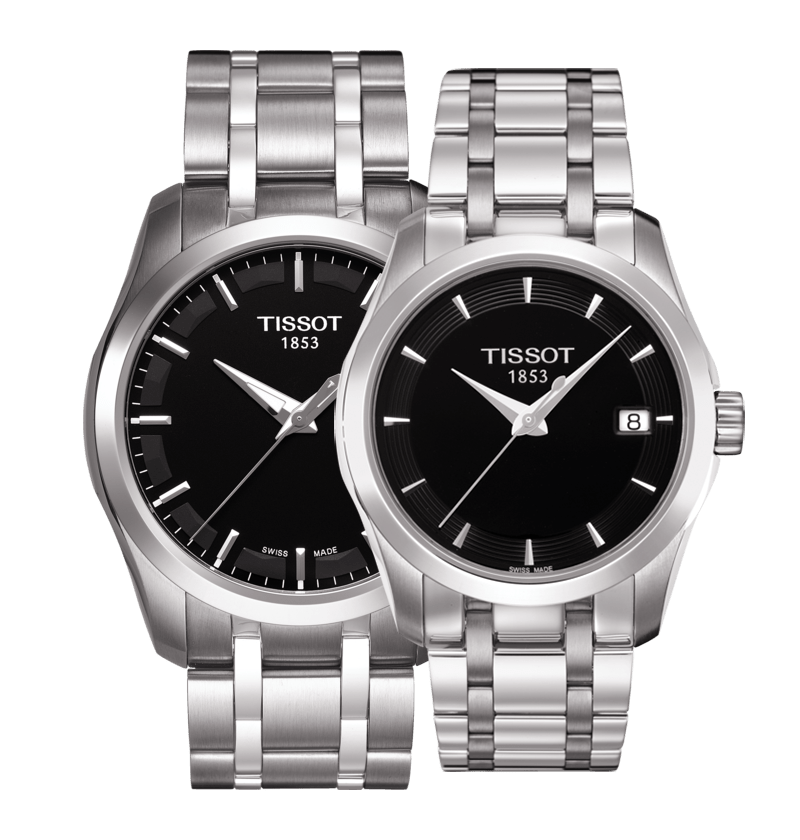 Tissot T Trend Couturier Lady Black Dial Silver Steel Strap Watch For Women - T035.210.11.051.00