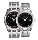 Tissot T Trend Couturier Lady Black Dial Silver Steel Strap Watch For Women - T035.210.11.051.00