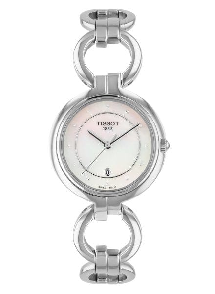 Tissot T Trend Flamingo Mother of Pearl Dial Silver Steel Strap Watch for Women - T094.210.11.116.00