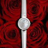 Tissot T Trend Flamingo Valentines Mother of Pearl White Dial White Leather Strap Watch For Women - T094.210.16.111.01