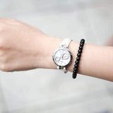 Tissot T Trend Flamingo Valentines Mother of Pearl White Dial White Leather Strap Watch For Women - T094.210.16.111.01