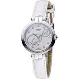Tissot T Trend Flamingo Valentines Mother of Pearl White Dial White Leather Strap Watch For Women - T094.210.16.111.01