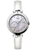 Tissot T Trend Flamingo Valentines Mother of Pearl White Dial White Leather Strap Watch For Women - T094.210.16.111.01