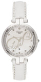 Tissot T Trend Flamingo Valentines Mother of Pearl White Dial White Leather Strap Watch For Women - T094.210.16.111.01