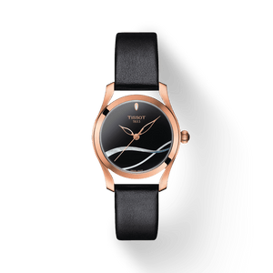 Tissot T Wave Black Dial Black Leather Strap Watch For Women - T112.210.36.051.00