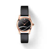 Tissot T Wave Black Dial Black Leather Strap Watch For Women - T112.210.36.051.00