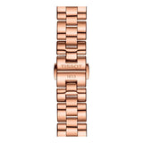 Tissot T Wave Black Dial Rose Gold Steel Strap Watch For Women - T112.210.33.051.00