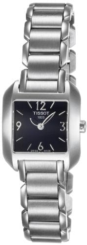 Tissot T Wave Black Dial Silver Steel Strap Watch for Women - T02.1.285.52