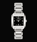 Tissot T Wave Black Dial Silver Steel Strap Watch for Women - T02.1.285.52