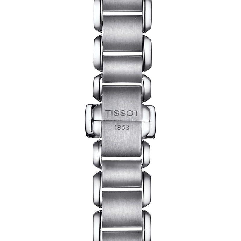Tissot T Wave Diamonds Mother of Pearl Dial Silver Steel Strap Watch for Women - T02.1.285.74