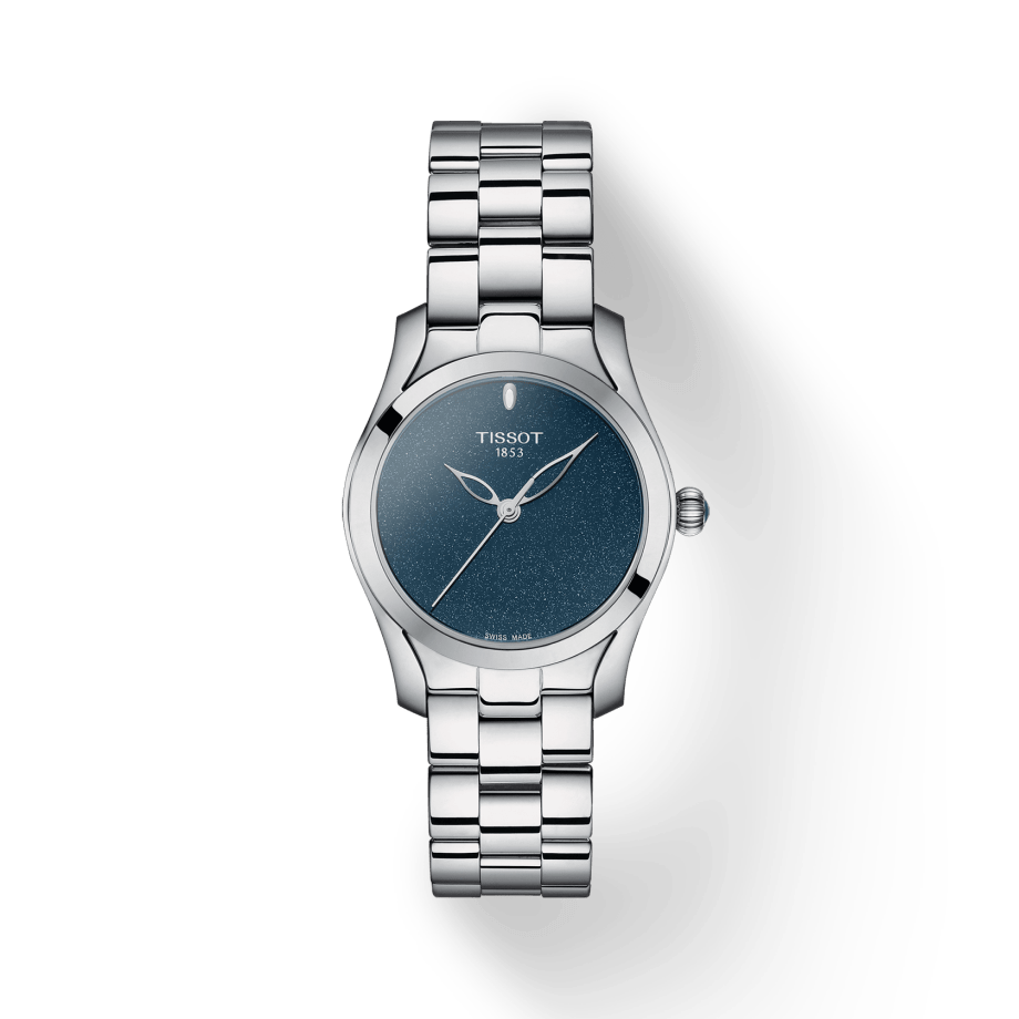 Tissot T Wave Donna Blue Dial Silver Steel Strap Watch For Women - T112.210.11.041.00