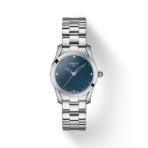 Tissot T Wave II Blue Dial Silver Steel Strap Watch For Women - T112.210.11.046.00