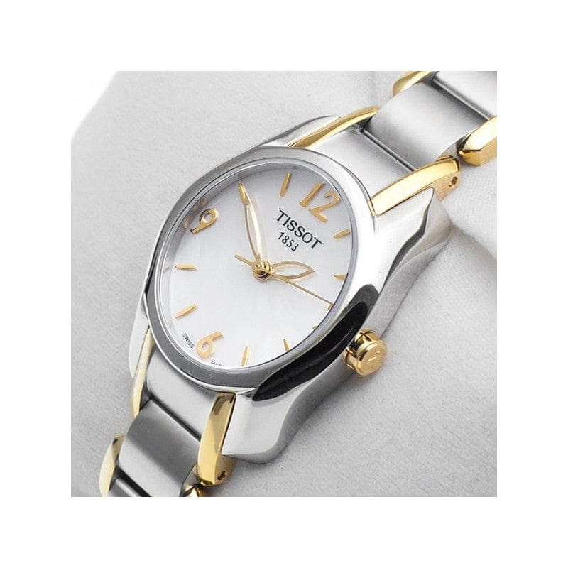 Tissot T Wave Mother of Pearl Dial Two Tone Steel Strap Watch for Women - T023.210.22.117.00