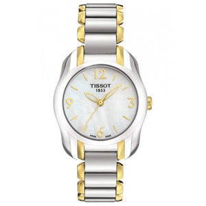 Tissot T Wave Mother of Pearl Dial Two Tone Steel Strap Watch for Women - T023.210.22.117.00