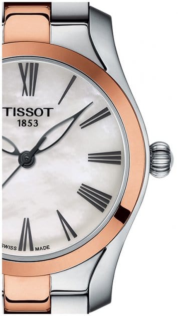 Tissot T Wave Mother of Pearl Dial Two Tone Steel Strap Watch For Women - T112.210.22.113.01