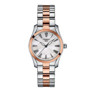 Tissot T Wave Mother of Pearl Dial Two Tone Steel Strap Watch For Women - T112.210.22.113.01