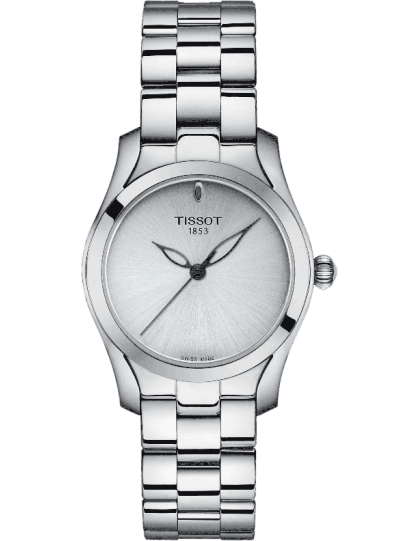 Tissot T Wave Silver Dial Silver Steel Strap Watch For Women - T112.210.11.031.00