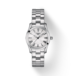 Tissot T Wave T Lady Mother of Pearl Dial Silver Steel Strap Watch For Women - T112.210.11.113.00
