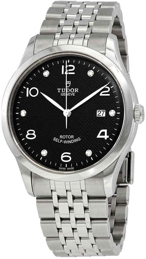 Tudor 1926 Automatic Diamonds Black Dial Silver Steel Strap Watch for Men - M91650-0004