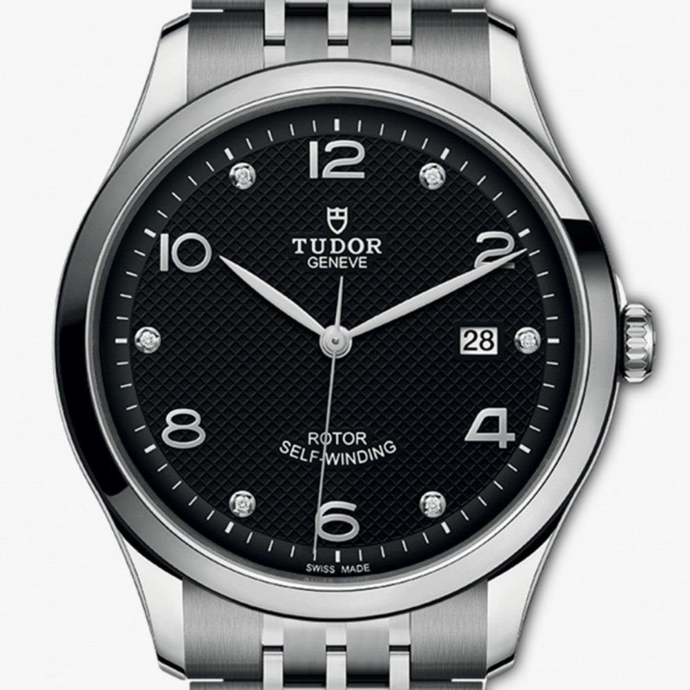 Tudor 1926 Automatic Diamonds Black Dial Silver Steel Strap Watch for Men - M91650-0004