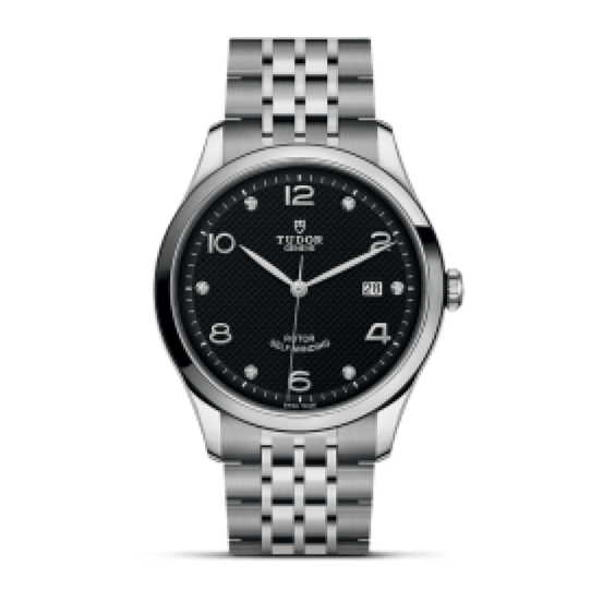 Tudor 1926 Automatic Diamonds Black Dial Silver Steel Strap Watch for Men - M91650-0004