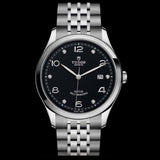 Tudor 1926 Automatic Diamonds Black Dial Silver Steel Strap Watch for Men - M91650-0004