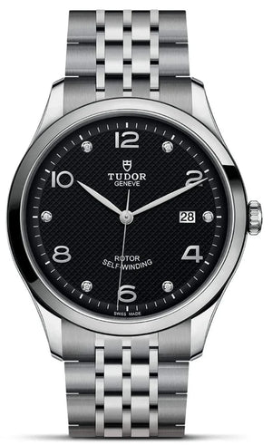 Tudor 1926 Automatic Diamonds Black Dial Silver Steel Strap Watch for Men - M91650-0004
