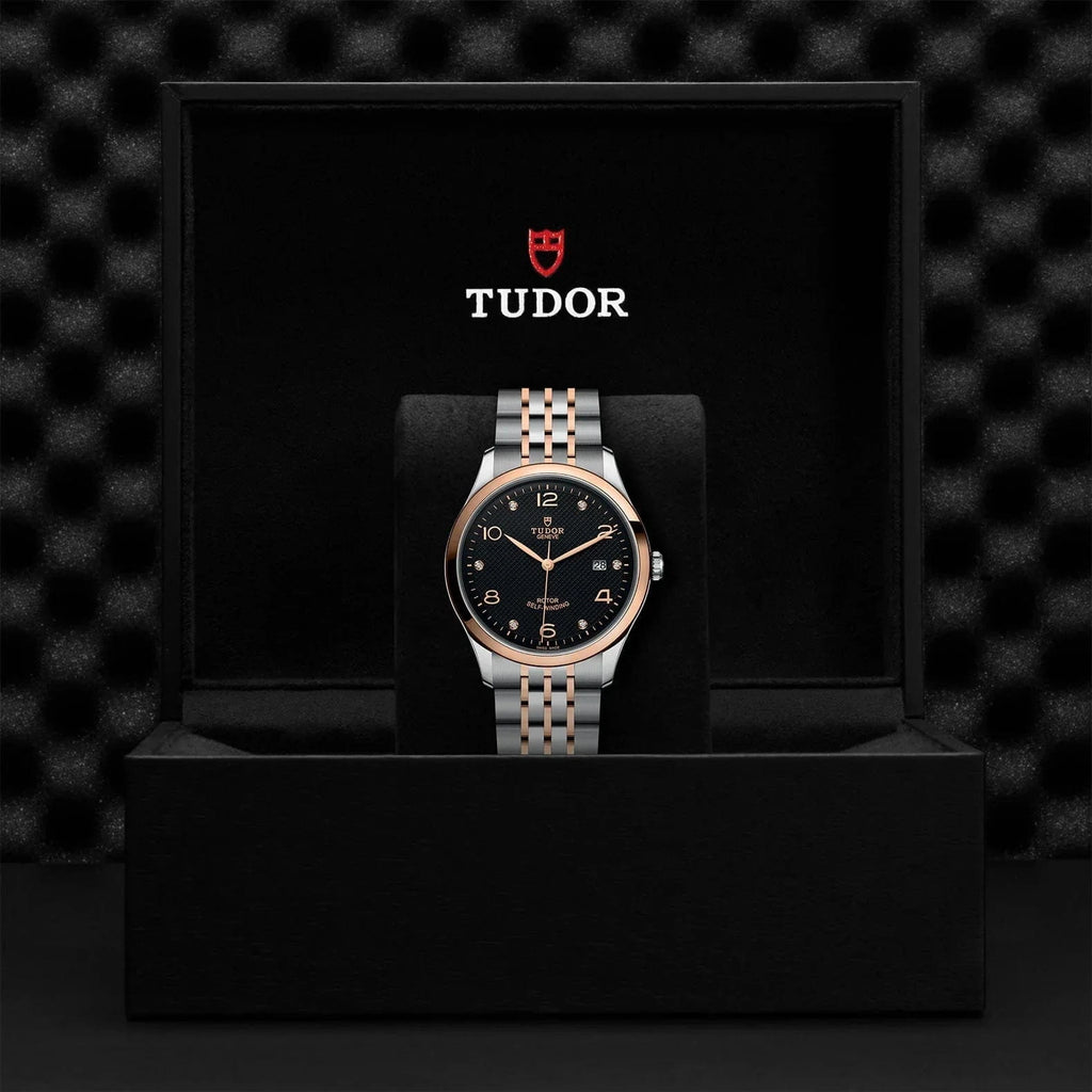 Tudor 1926 Automatic Diamonds Black Dial Two Tone Steel Strap Watch for Men - M91651-0004